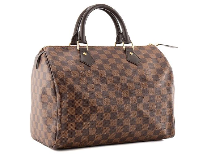 LOUIS VUITTON - Borsa a mano Louis Vuitton Speedy 30 in toile enduite damier ébène Marrone - vista 2