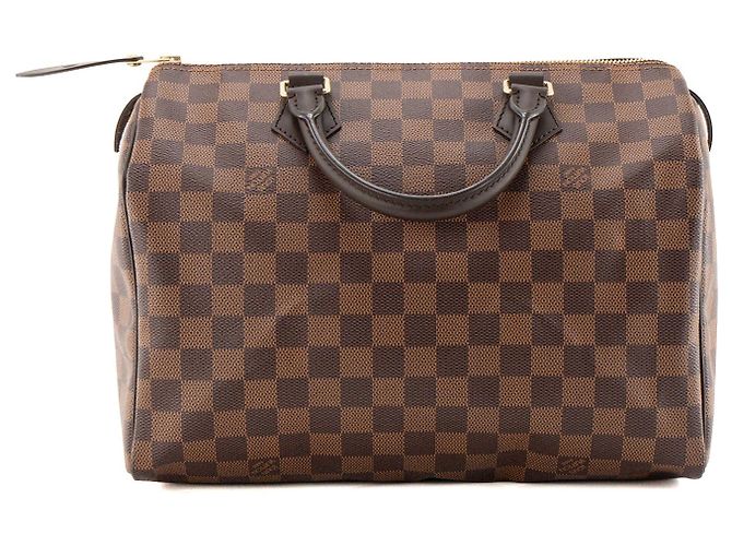 LOUIS VUITTON - Borsa a mano Louis Vuitton Speedy 30 in toile enduite damier ébène Marrone - vista 3