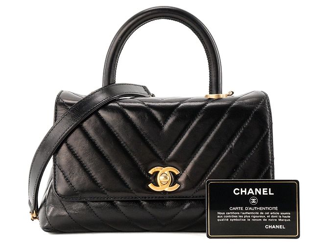 CHANEL - Borsa a tracolla Coco Handle small Chanel in pelle nera Nero - vista 10
