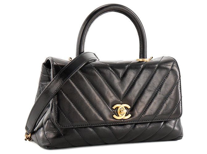 CHANEL - Borsa a tracolla Coco Handle small Chanel in pelle nera Nero - vista 2