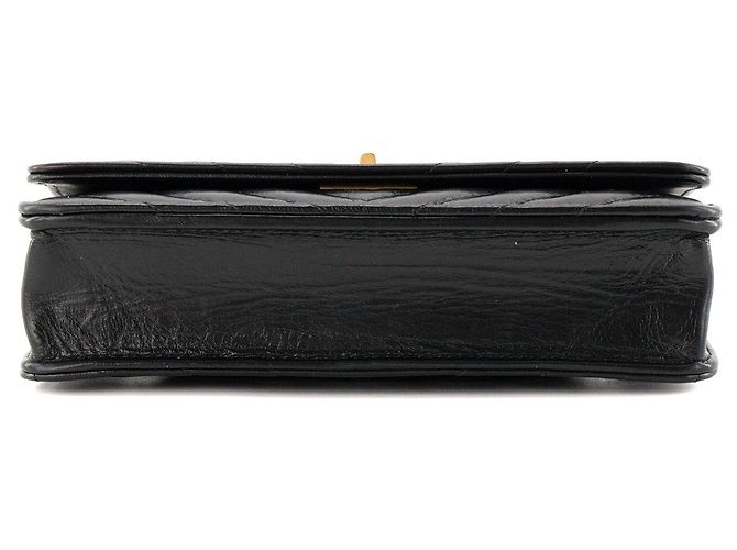 CHANEL - Borsa a tracolla Wallet On Chain 2.55 in pelle chevron stropicciata nera Nero - vista 4