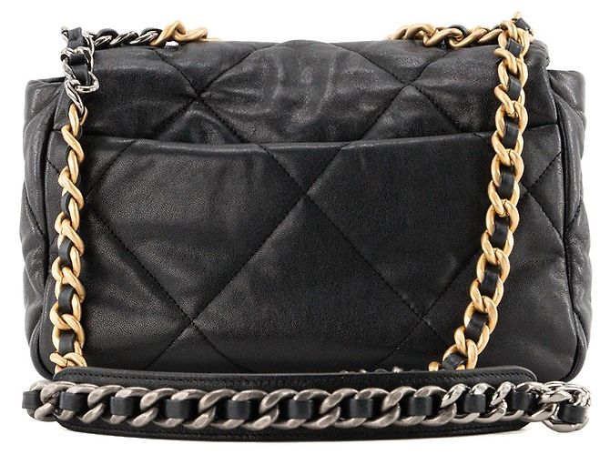 CHANEL - Borsa a tracolla Chanel 19 in pelle liscia nera Nero - vista 3