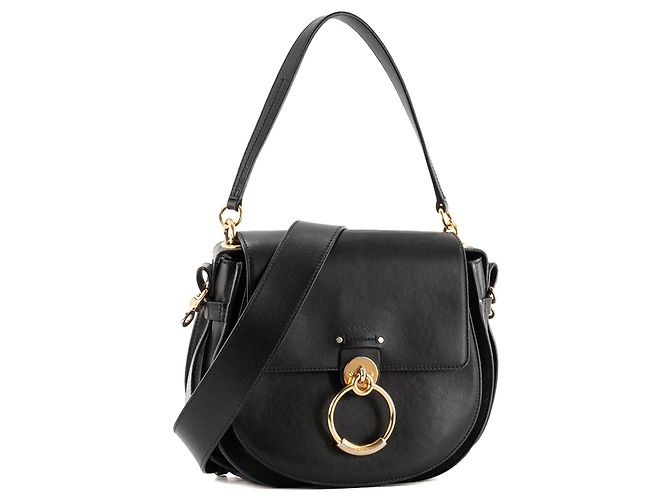 CHLOÉ - Borsa a tracolla Tess Chloé in pelle liscia nera Nero - vista 2