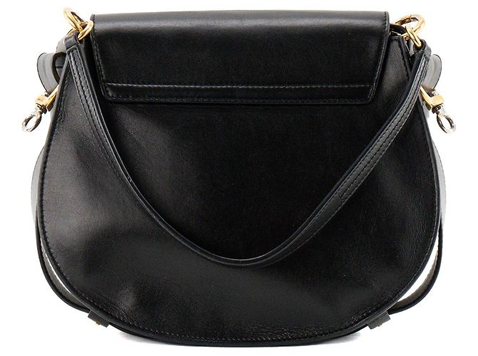 CHLOÉ - Borsa a tracolla Tess Chloé in pelle liscia nera Nero - vista 3