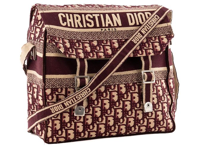 DIOR - Diorcamp Dior Schultertasche aus bordeauxrotem Dior Oblique Canvas - Ansicht 2