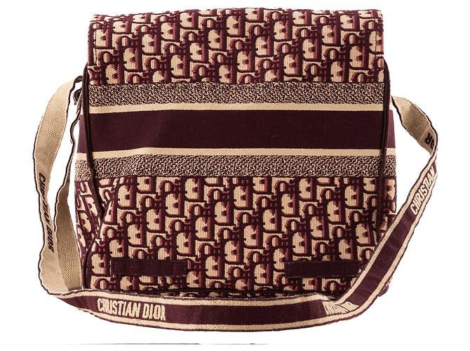 DIOR - Diorcamp Dior Schultertasche aus bordeauxrotem Dior Oblique Canvas - Ansicht 3