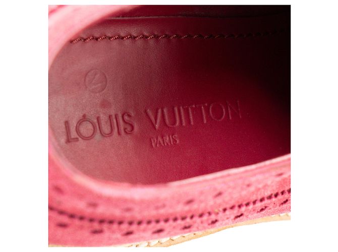 LOUIS VUITTON - Derby Louis Vuitton in camoscio rosa (T41,5) Bordò - vista 6