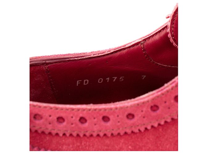 LOUIS VUITTON - Derby Louis Vuitton in camoscio rosa (T41,5) Bordò - vista 7