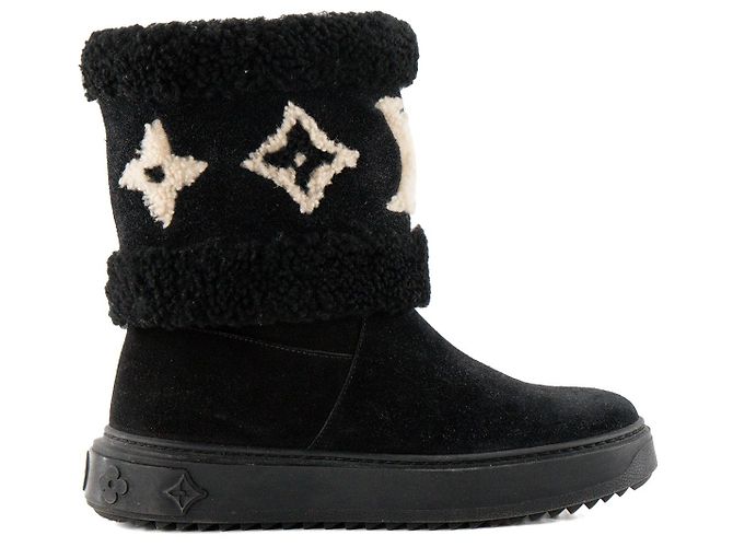 LOUIS VUITTON - Stivali Snowdrop Louis Vuitton in lana nera e bianca (T37) Nero - vista 2