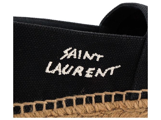Autre Marque SAINT LAURENT - Espadrillas Saint Laurent in tela nera e rafia (T41) Nero - vista 5