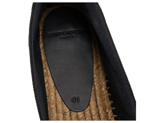 Autre Marque SAINT LAURENT - Espadrillas Saint Laurent in tela nera e rafia (T41) Nero - vista 7