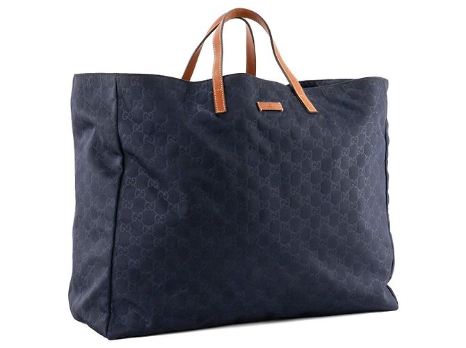 GUCCI - Sac cabas GG Gucci en toile monogrammée bleu marine Blue - view 2