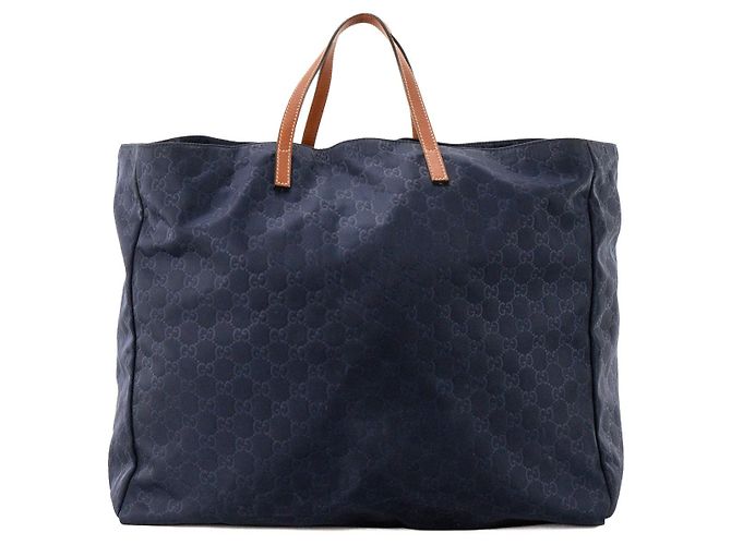 GUCCI - Sac cabas GG Gucci en toile monogrammée bleu marine Blue - view 3