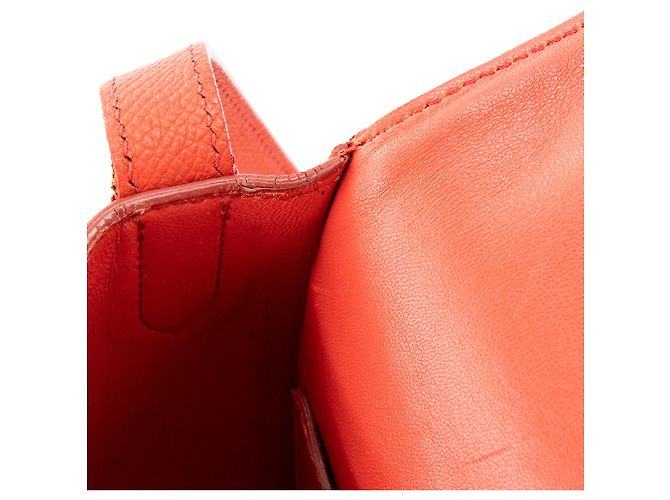Céline CELINE - Borsa a tracolla Trotteur Celine in pelle grana grossa arancione - vista 10