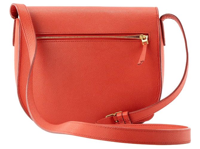 Céline CELINE - Borsa a tracolla Trotteur Celine in pelle grana grossa arancione - vista 3