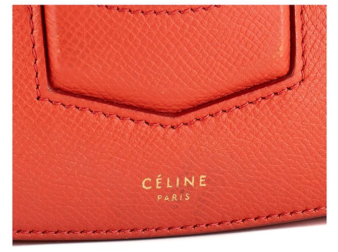 Céline CELINE - Borsa a tracolla Trotteur Celine in pelle grana grossa arancione - vista 5