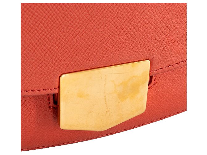 Céline CELINE - Borsa a tracolla Trotteur Celine in pelle grana grossa arancione - vista 6