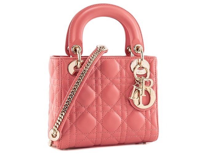 Autre Marque DIOR - Borsa a tracolla Lady Dior mini Dior in pelle cannage rosa - vista 2