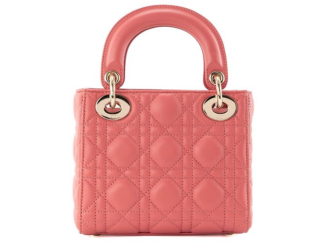 Autre Marque DIOR - Borsa a tracolla Lady Dior mini Dior in pelle cannage rosa - vista 3