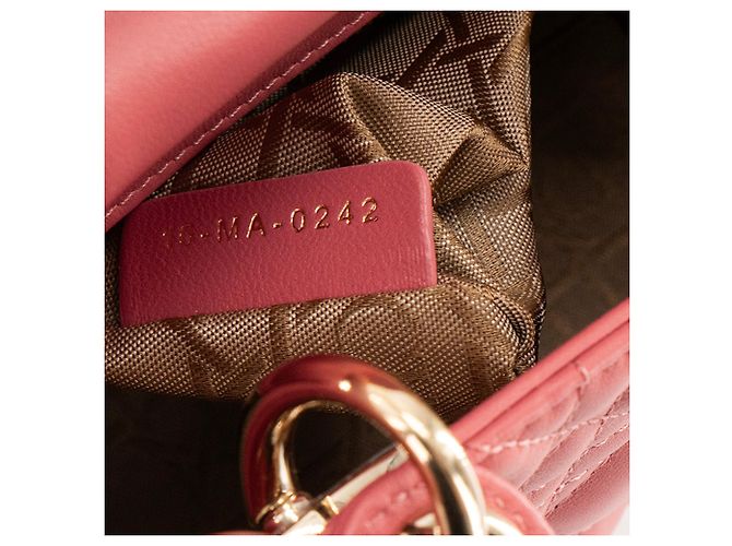 Autre Marque DIOR - Borsa a tracolla Lady Dior mini Dior in pelle cannage rosa - vista 7