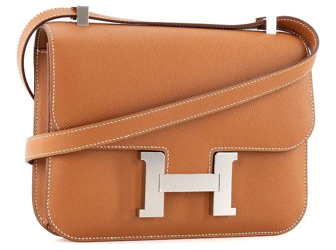 HERMÈS - Borsa a tracolla Constance 24 Hermès in pelle di vitello Epsom gold Marrone - vista 2
