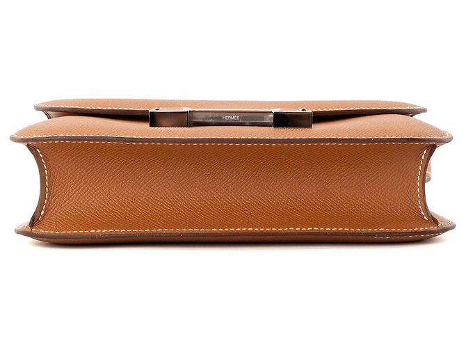 HERMÈS - Borsa a tracolla Constance 24 Hermès in pelle di vitello Epsom gold Marrone - vista 4