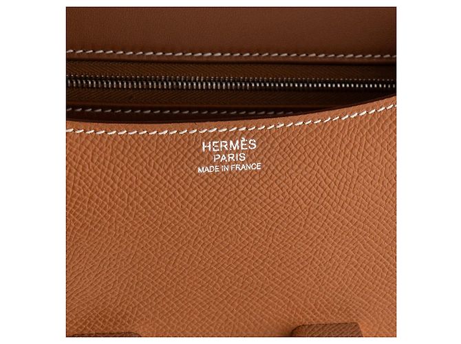 HERMÈS - Borsa a tracolla Constance 24 Hermès in pelle di vitello Epsom gold Marrone - vista 6