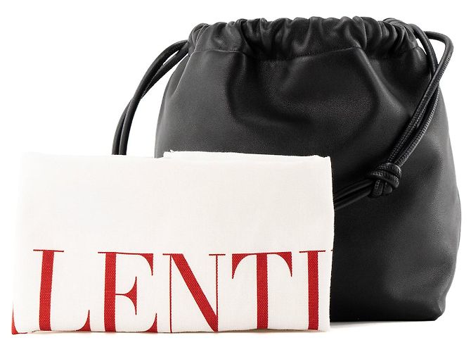 Valentino Garavani VALENTINO - Bolso de hombro Bucket Vlogo Valentino en piel lisa negra Negro - vista 9