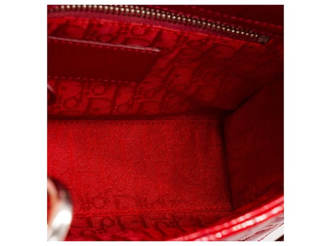Autre Marque DIOR - Borsa a tracolla Lady Dior mini in pelle laccata rossa Rosso - vista 10
