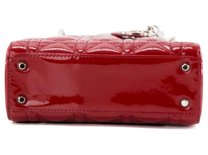 Autre Marque DIOR - Borsa a tracolla Lady Dior mini in pelle laccata rossa Rosso - vista 4