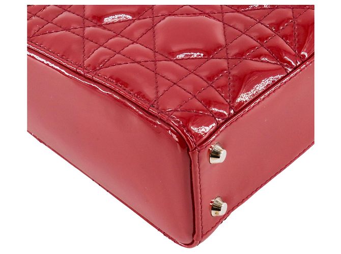 Autre Marque DIOR - Borsa a tracolla Lady Dior mini in pelle laccata rossa Rosso - vista 8