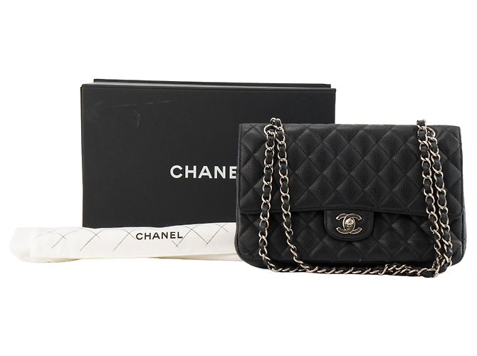 CHANEL - Borsa a mano Classique/Timeless 11.12 Chanel in pelle caviar nera Nero - vista 12