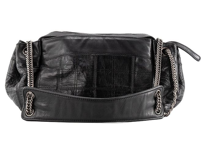 CHANEL - Borsa a tracolla Lax Accordion Chanel in pelle liscia nera Nero - vista 3