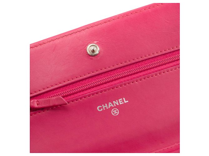 CHANEL - Borsa a tracolla Wallet On Chain Classique/Timeless Chanel in pelle verniciata rosa - vista 5