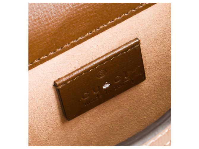 GUCCI - Borsa a tracolla Gucci Horsebit 1955 verticale in tela monogram beige e marrone - vista 8