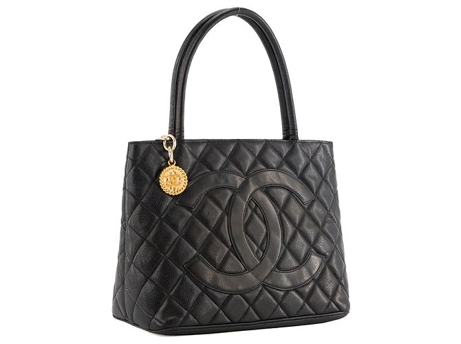 CHANEL - Borsa a mano Medaillon Chanel in pelle caviar nera Nero - vista 2