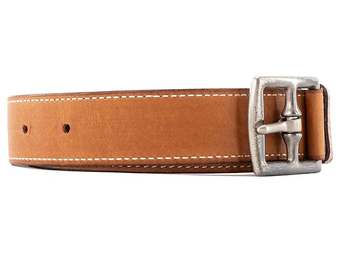 HERMÈS - Cinturón Hermès Etrivière en cuero barenia (T78) Castaño - vista 2