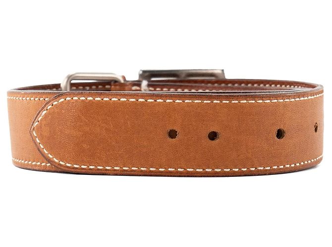 HERMÈS - Cinturón Hermès Etrivière en cuero barenia (T78) Castaño - vista 3