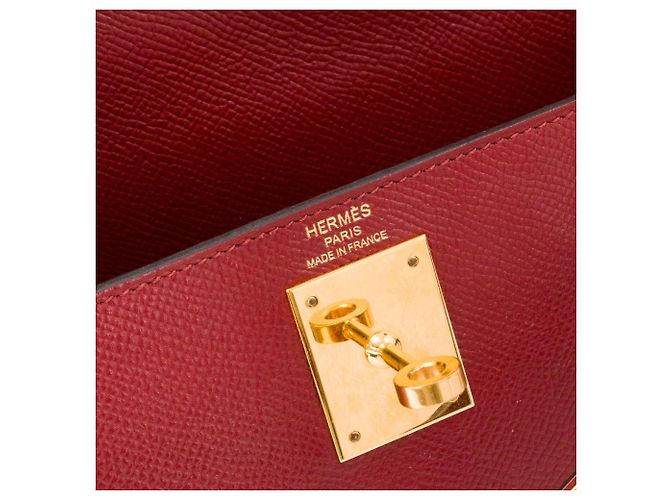 HERMÈS - Borsa a tracolla Kelly 28 Hermès in pelle epsom rouge grenat Bordò - vista 11