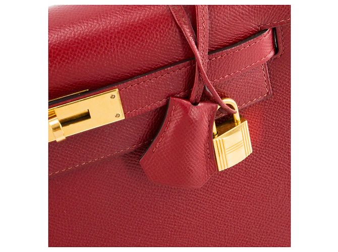 HERMÈS - Borsa a tracolla Kelly 28 Hermès in pelle epsom rouge grenat Bordò - vista 6