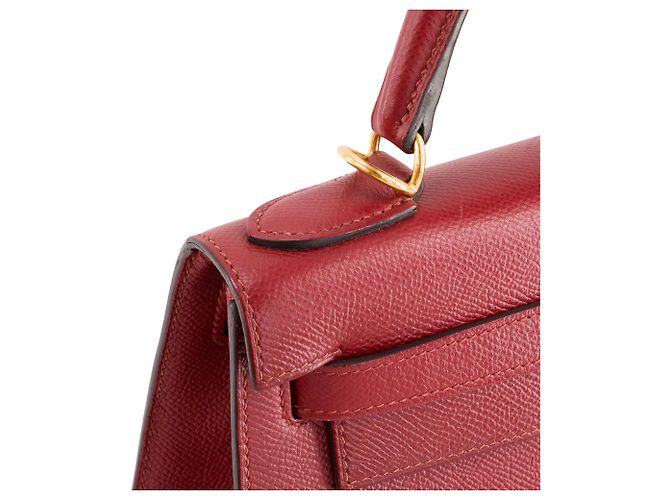 HERMÈS - Borsa a tracolla Kelly 28 Hermès in pelle epsom rouge grenat Bordò - vista 7