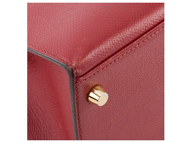 HERMÈS - Borsa a tracolla Kelly 28 Hermès in pelle epsom rouge grenat Bordò - vista 8