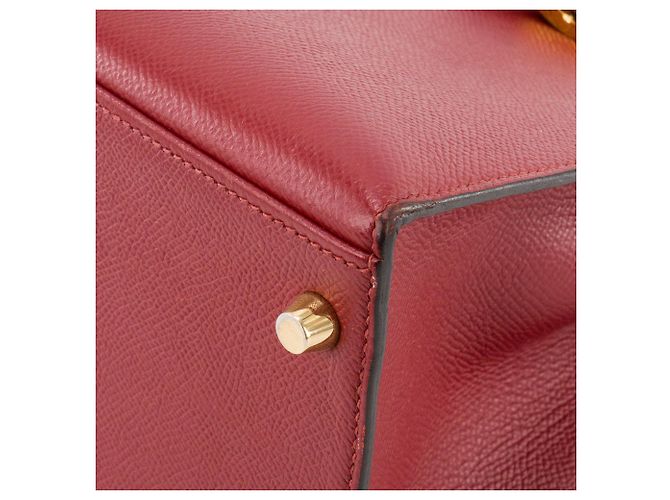 HERMÈS - Borsa a tracolla Kelly 28 Hermès in pelle epsom rouge grenat Bordò - vista 9