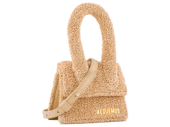 JACQUEMUS - Bolsa de ombro Chiquito Mini Jacquemus em ráfia e couro bege - vista 2