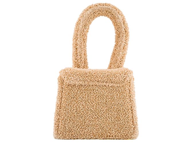 JACQUEMUS - Bolsa de ombro Chiquito Mini Jacquemus em ráfia e couro bege - vista 3