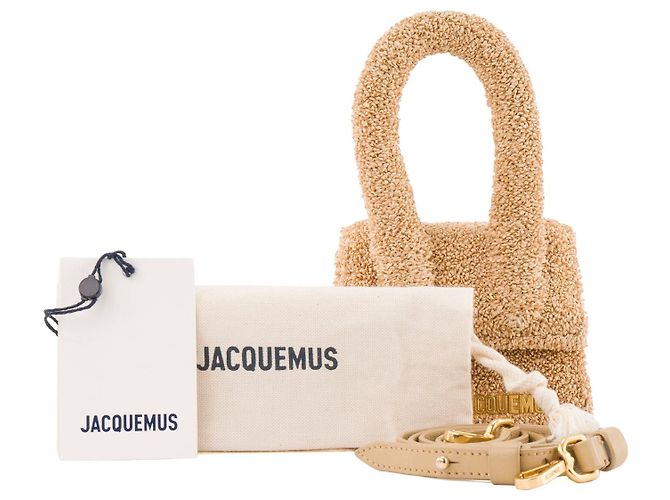 JACQUEMUS - Bolsa de ombro Chiquito Mini Jacquemus em ráfia e couro bege - vista 8