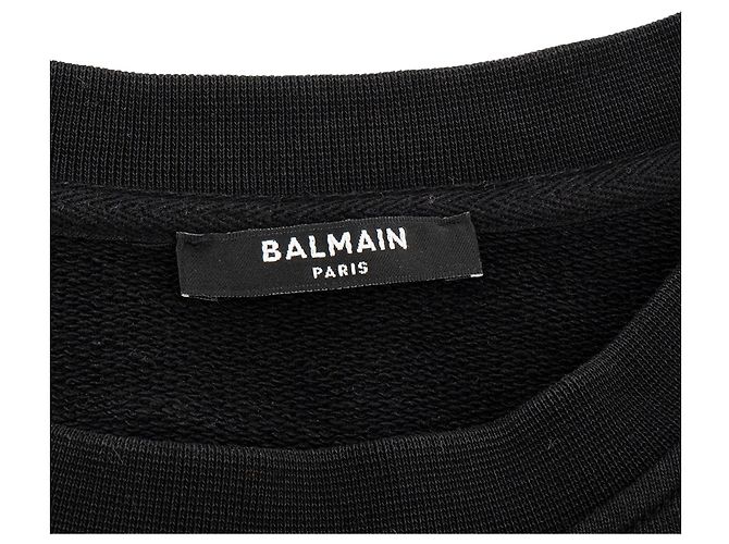 BALMAIN - Sweatshirt de algodão com estampa Balmain em preto (S) - vista 3