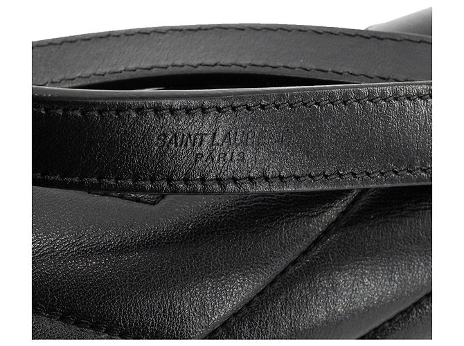Autre Marque SAINT LAURENT - Borsa a tracolla Loulou Medium Saint Laurent in pelle liscia nera Nero - vista 6