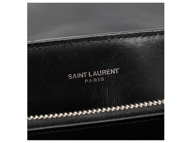 Autre Marque SAINT LAURENT - Borsa a tracolla Loulou Medium Saint Laurent in pelle liscia nera Nero - vista 8
