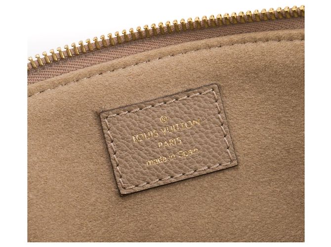LOUIS VUITTON - Borsa a tracolla Petit Palais Louis Vuitton in pelle empreinte grigia e beige Marrone - vista 12